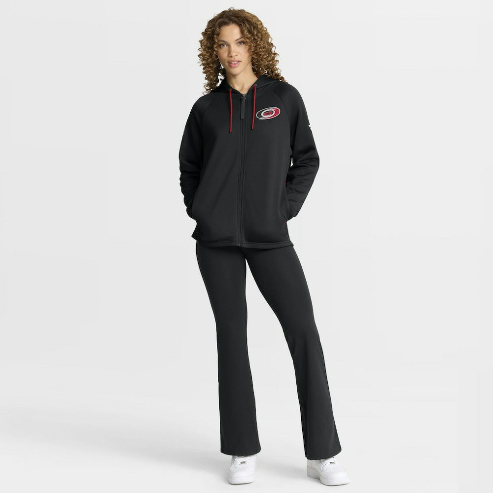 Carolina Hurricanes Fanatics Women's Authentic Pro Rink Raglan Full-Zip Hoodie - Black Hoodies