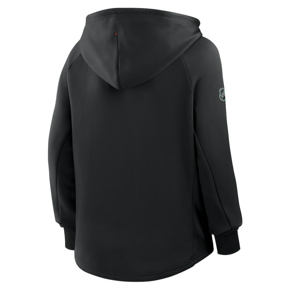 Detroit Red Wings Fanatics Women's Authentic Pro Rink Raglan Full-Zip Hoodie - Black Hoodies