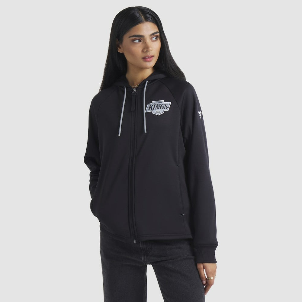 Los Angeles Kings Fanatics Women's Authentic Pro Rink Raglan Full-Zip Hoodie - Black Hoodies