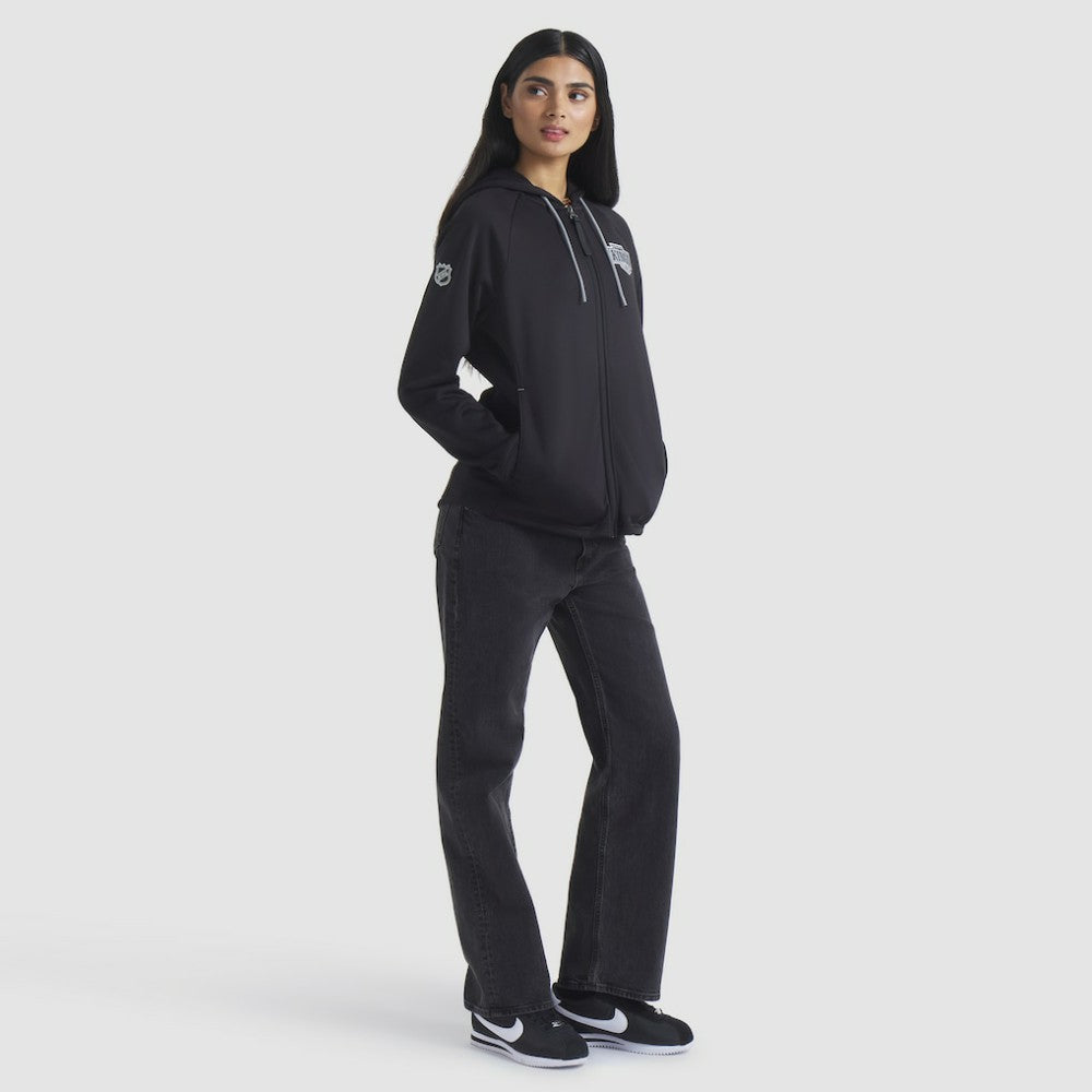 Los Angeles Kings Fanatics Women's Authentic Pro Rink Raglan Full-Zip Hoodie - Black Hoodies
