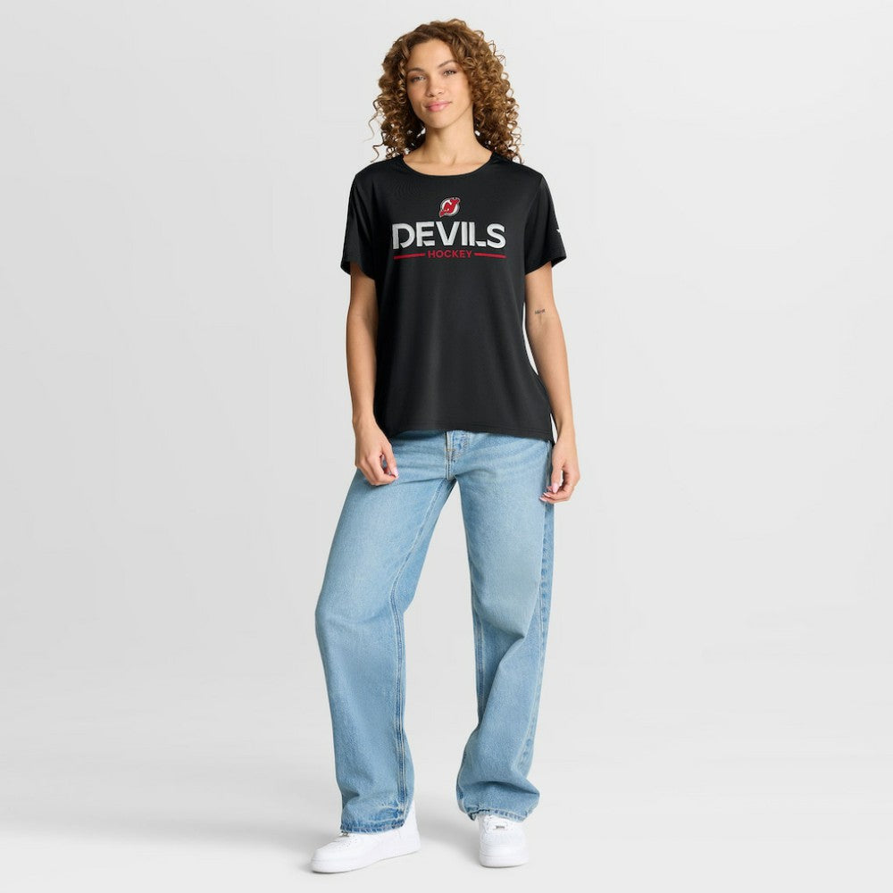 New Jersey Devils Fanatics Women's Authentic Pro Rink Tech T-Shirt - Black T-shirts