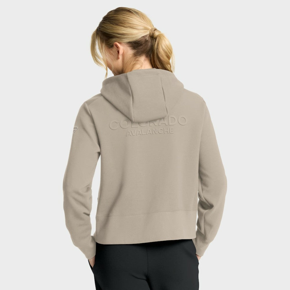 Colorado Avalanche Fanatics Women's Authentic Pro Road Tri-Blend Quarter-Zip Hoodie - Tan Hoodies