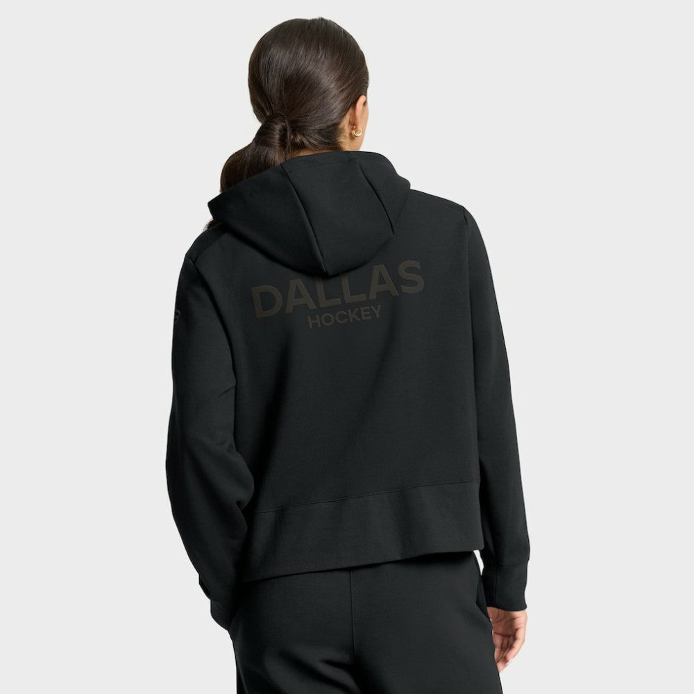Dallas Stars Fanatics Women's Authentic Pro Road Tri-Blend Quarter-Zip Hoodie - Black Hoodies