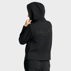 Dallas Stars Fanatics Women's Authentic Pro Road Tri-Blend Quarter-Zip Hoodie - Black Hoodies