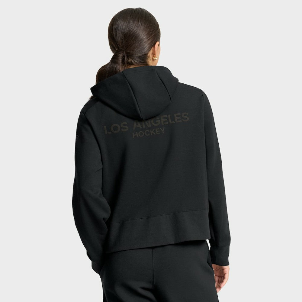 Los Angeles Kings Fanatics Women's Authentic Pro Road Tri-Blend Quarter-Zip Hoodie - Black Hoodies