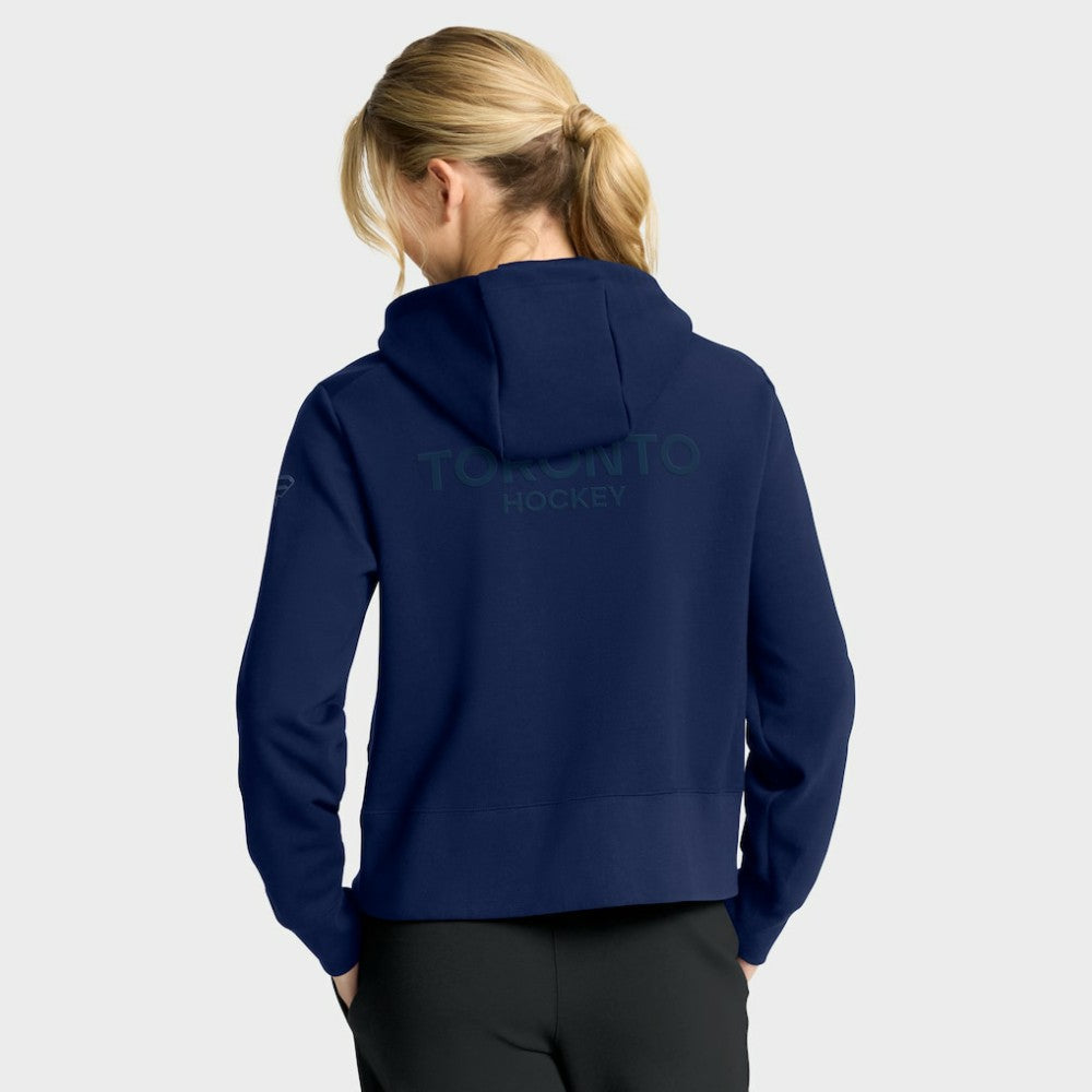 Toronto Maple Leafs Fanatics Women's Authentic Pro Road Tri-Blend Quarter-Zip Hoodie - Navy Hoodies