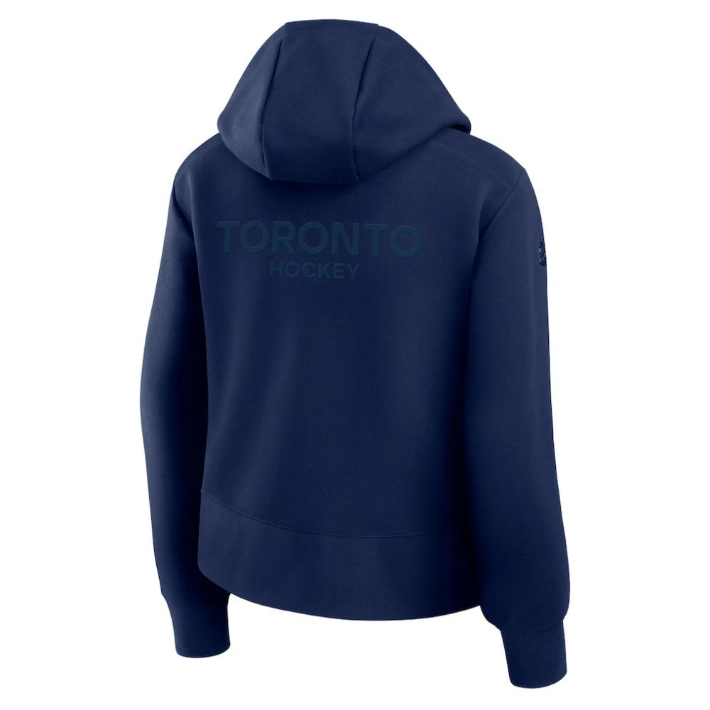Toronto Maple Leafs Fanatics Women's Authentic Pro Road Tri-Blend Quarter-Zip Hoodie - Navy Hoodies