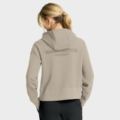 Washington Capitals Fanatics Women's Authentic Pro Road Tri-Blend Quarter-Zip Hoodie - Tan Hoodies