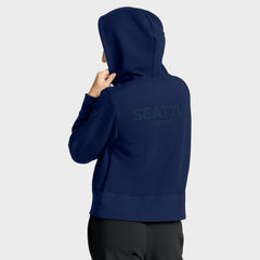 Seattle Kraken Fanatics Women's Authentic Pro Road Tri-Blend Quarter-Zip Hoodie - Deep Sea Blue Hoodies