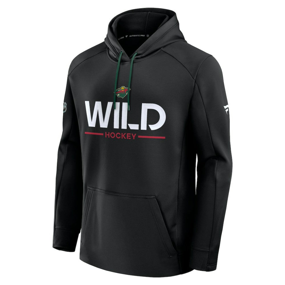 Minnesota Wild Fanatics Authentic Pro Rink Hoodie - Black Hoodies