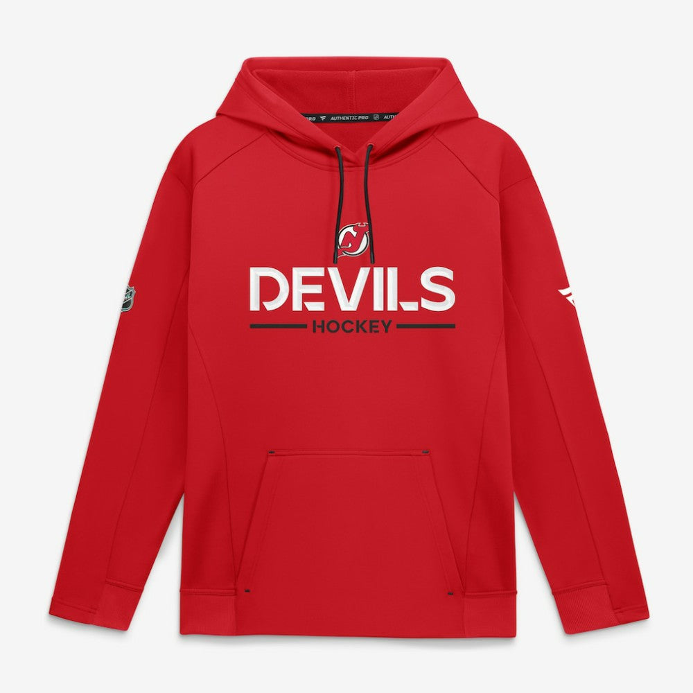 New Jersey Devils Fanatics Authentic Pro Rink Hoodie - Red Jerseys