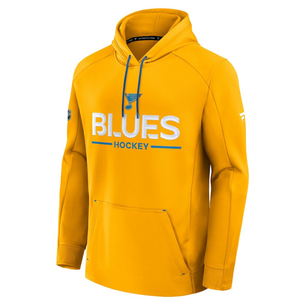 St. Louis Blues Fanatics Authentic Pro Rink Hoodie - Gold Hoodies