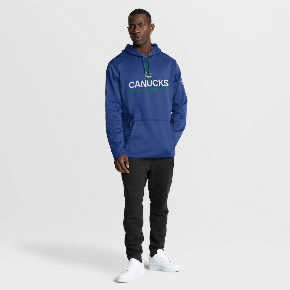 Vancouver Canucks Fanatics Authentic Pro Rink Hoodie - Blue Hoodies