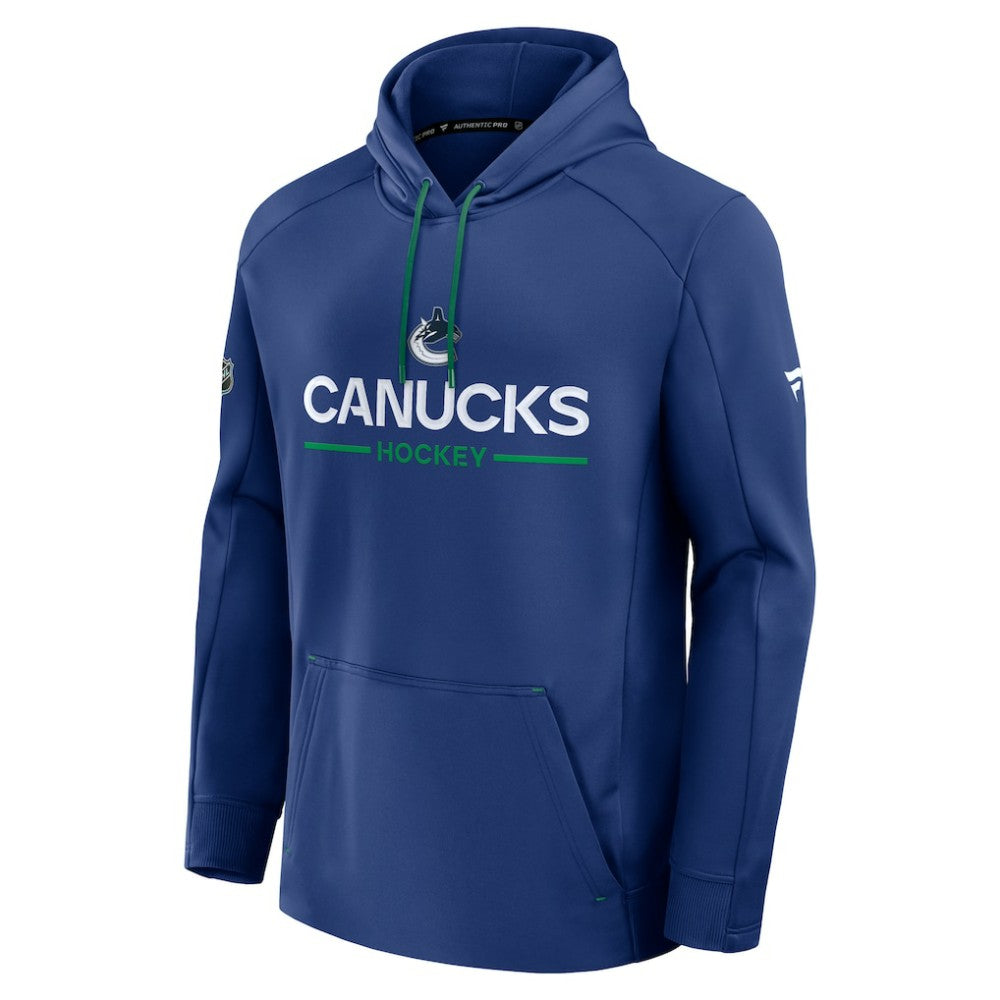 Vancouver Canucks Fanatics Authentic Pro Rink Hoodie - Blue Hoodies