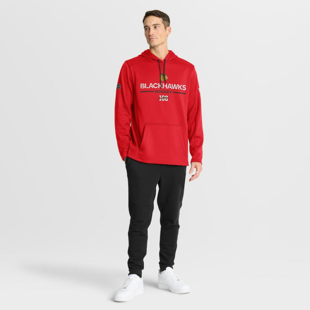 Chicago Blackhawks Fanatics Authentic Pro Centennial Rink Hoodie - Red Hoodies