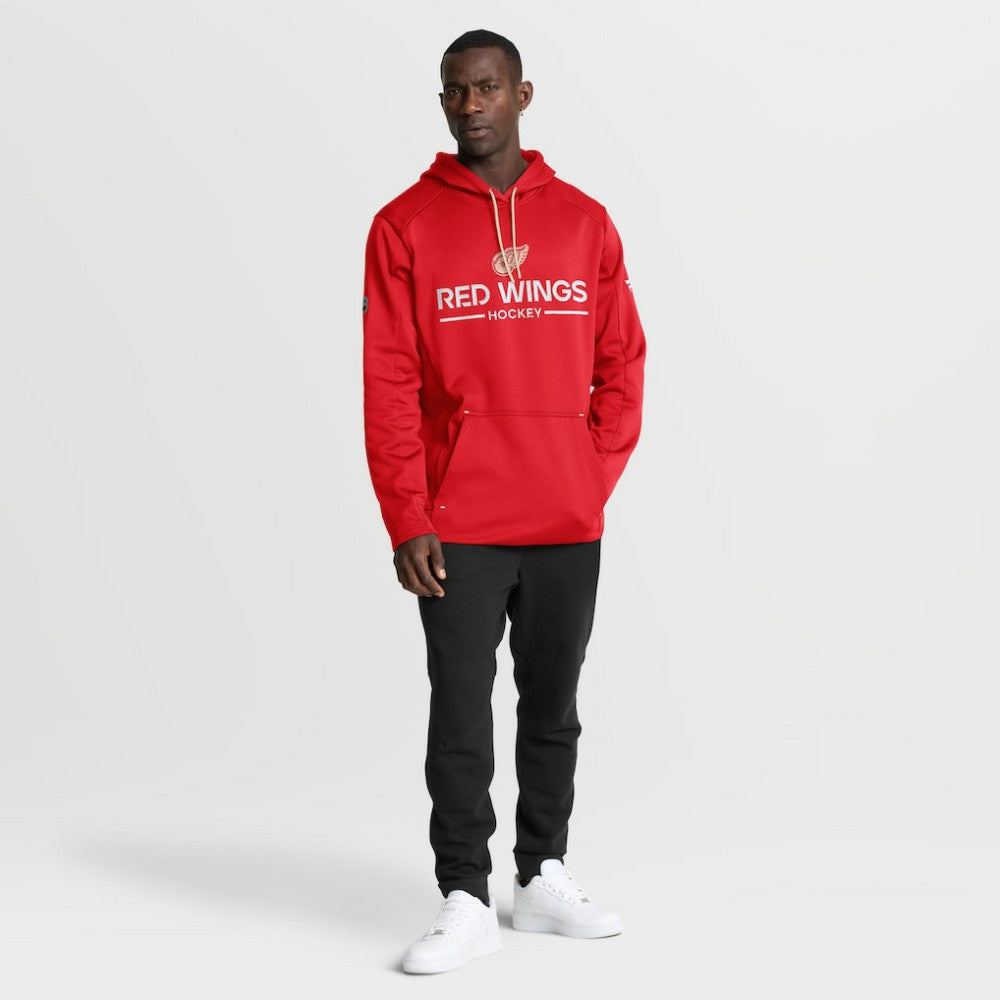 Detroit Red Wings Fanatics Authentic Pro Centennial Rink Hoodie - Red Hoodies