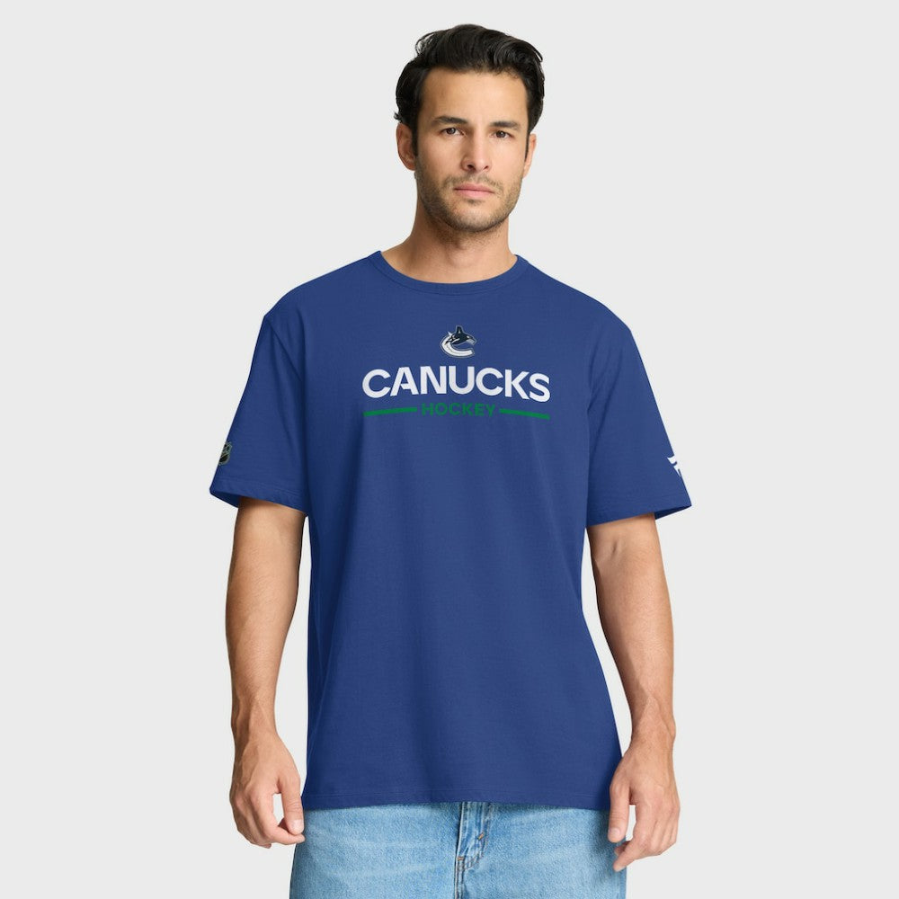 Vancouver Canucks Fanatics Authentic Pro Primary T-Shirt - Blue T-shirts