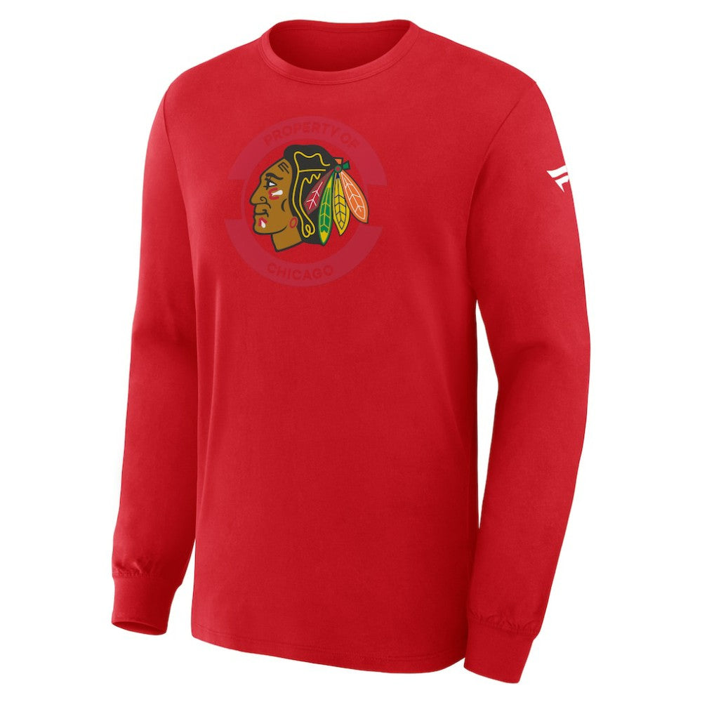 Chicago Blackhawks Fanatics Authentic Pro Property Of Practice Long Sleeve T-Shirt - Red T-shirts