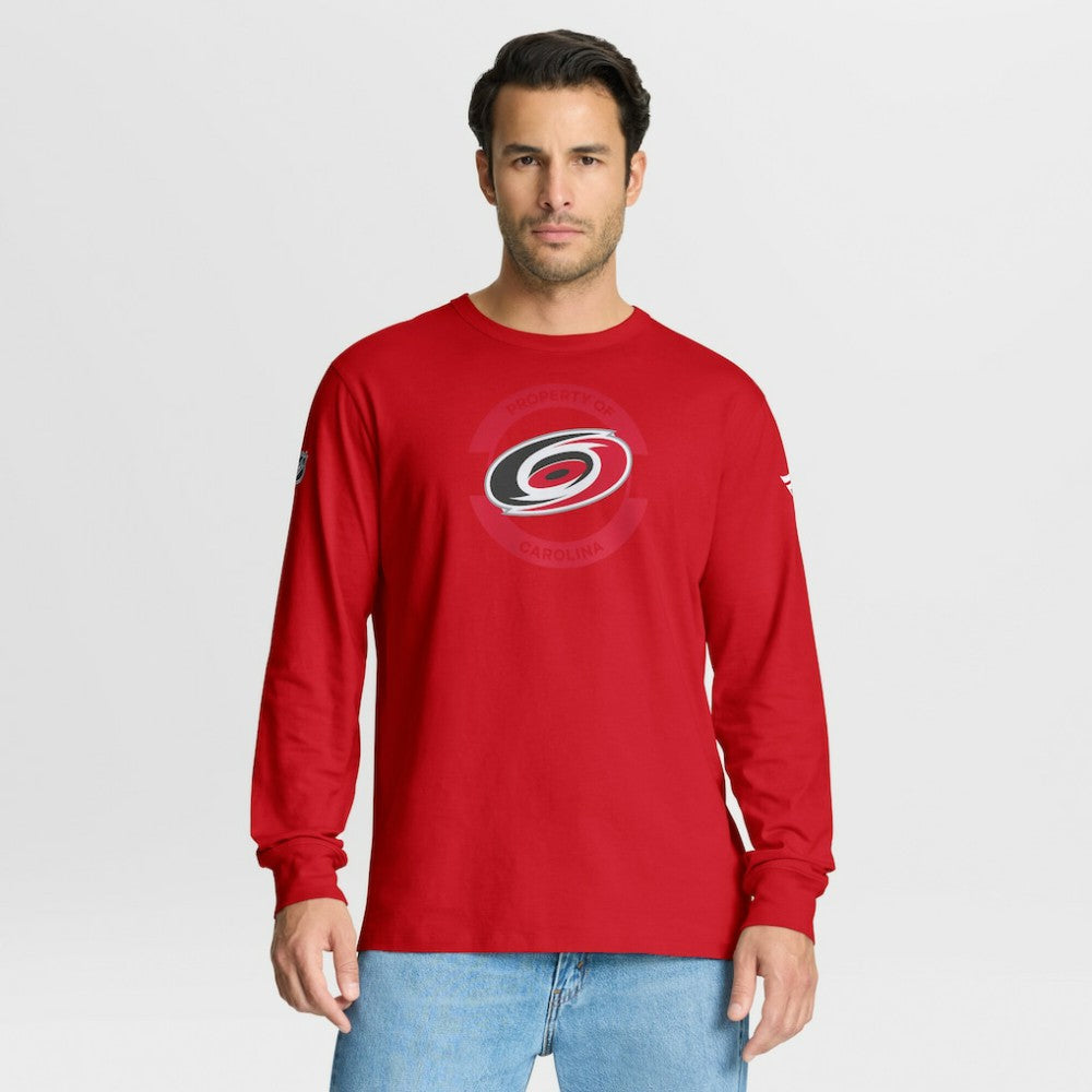 Carolina Hurricanes Fanatics Authentic Pro Property Of Practice Long Sleeve T-Shirt - Red T-shirts