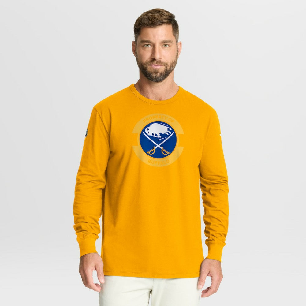 Buffalo Sabres Fanatics Authentic Pro Property Of Practice Long Sleeve T-Shirt - Gold T-shirts