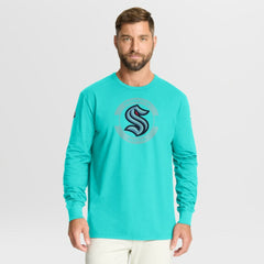 Seattle Kraken Fanatics Authentic Pro Property Of Practice Long Sleeve T-Shirt - Light Blue T-shirts