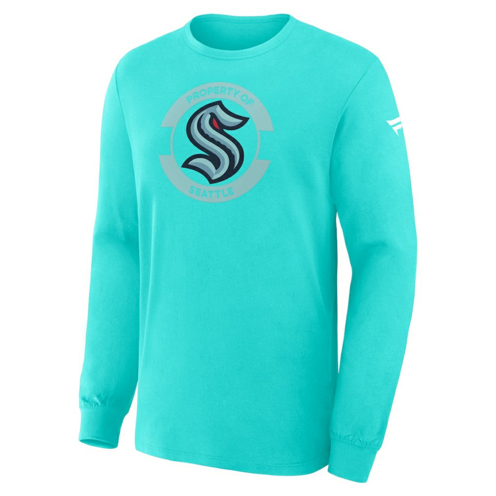 Seattle Kraken Fanatics Authentic Pro Property Of Practice Long Sleeve T-Shirt - Light Blue T-shirts