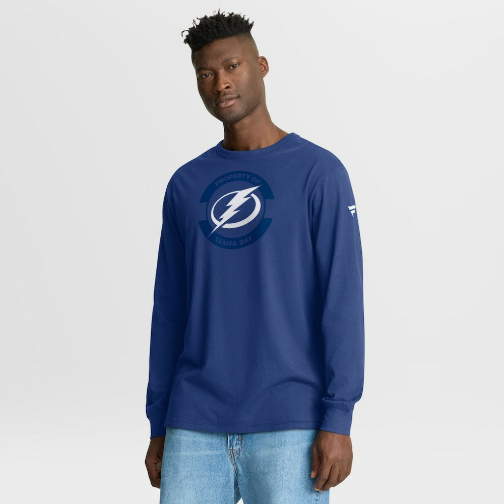 Tampa Bay Lightning Fanatics Authentic Pro Property Of Practice Long Sleeve T-Shirt - Blue T-shirts