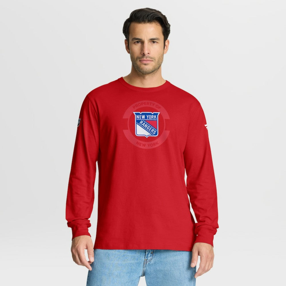 New York Rangers Fanatics Authentic Pro Property Of Practice Long Sleeve T-Shirt - Red T-shirts