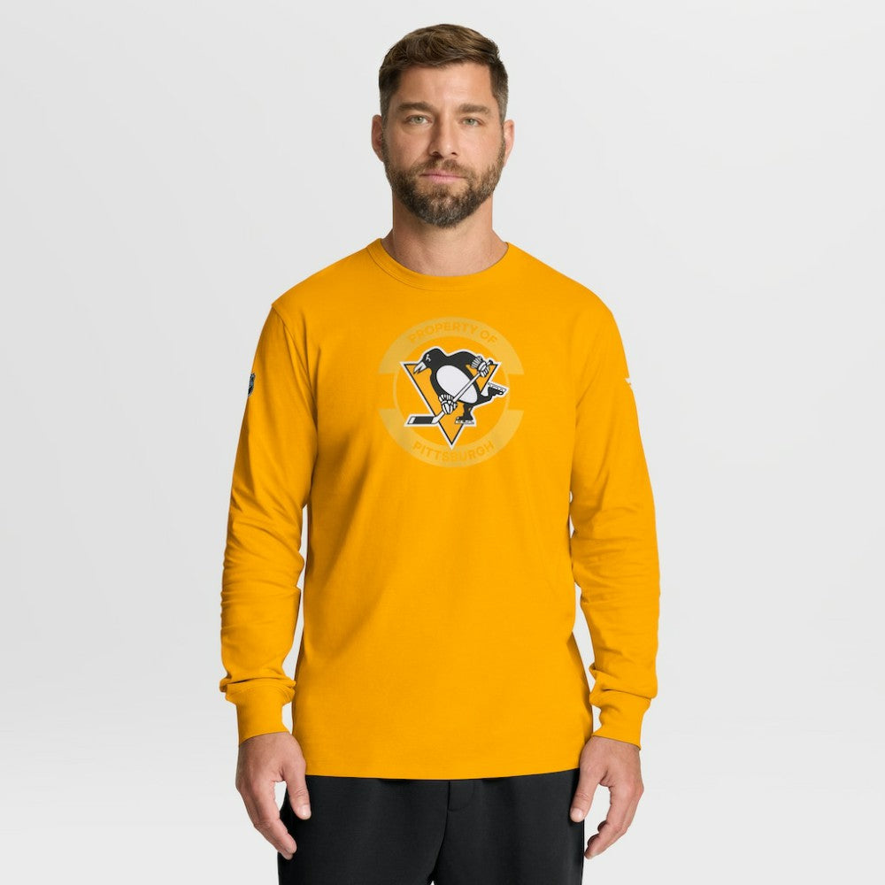 Pittsburgh Penguins Fanatics Authentic Pro Property Of Practice Long Sleeve T-Shirt - Gold T-shirts