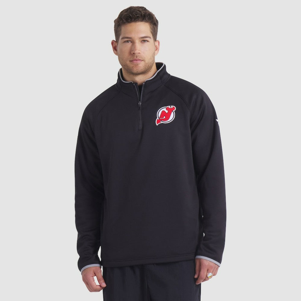 New Jersey Devils Fanatics Authentic Pro Rink Raglan Quarter-Zip Pullover - Black Jerseys