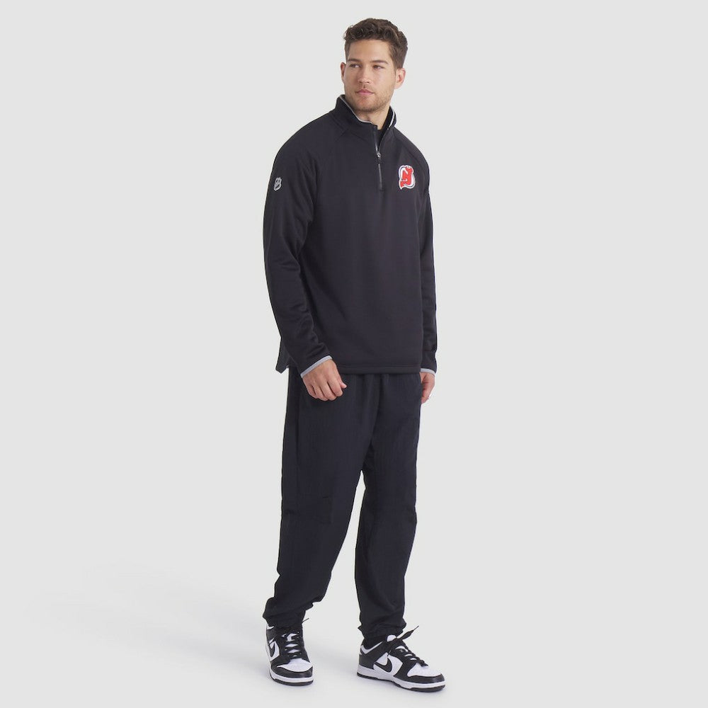 New Jersey Devils Fanatics Authentic Pro Rink Raglan Quarter-Zip Pullover - Black Jerseys