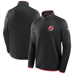 New Jersey Devils Fanatics Authentic Pro Rink Raglan Quarter-Zip Pullover - Black Jerseys