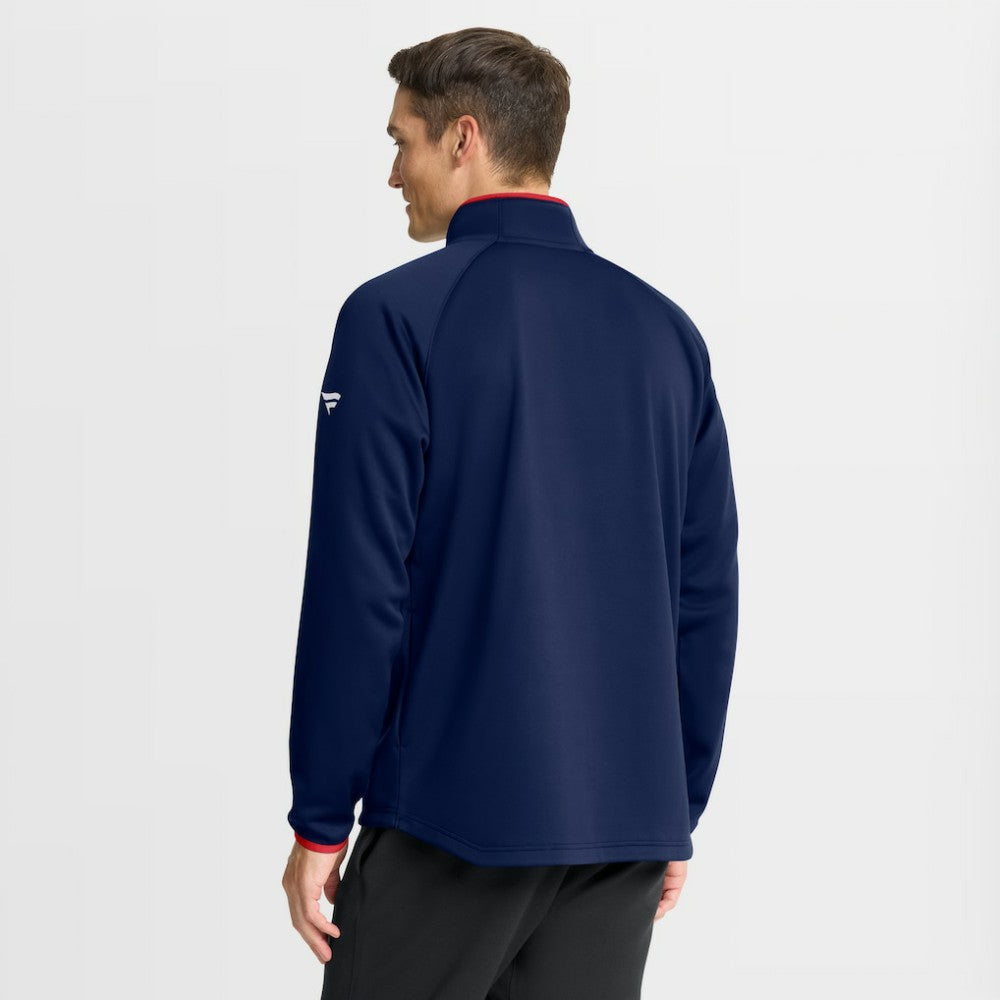 New York Rangers Fanatics Authentic Pro Rink Raglan Quarter-Zip Pullover - Navy Pullover