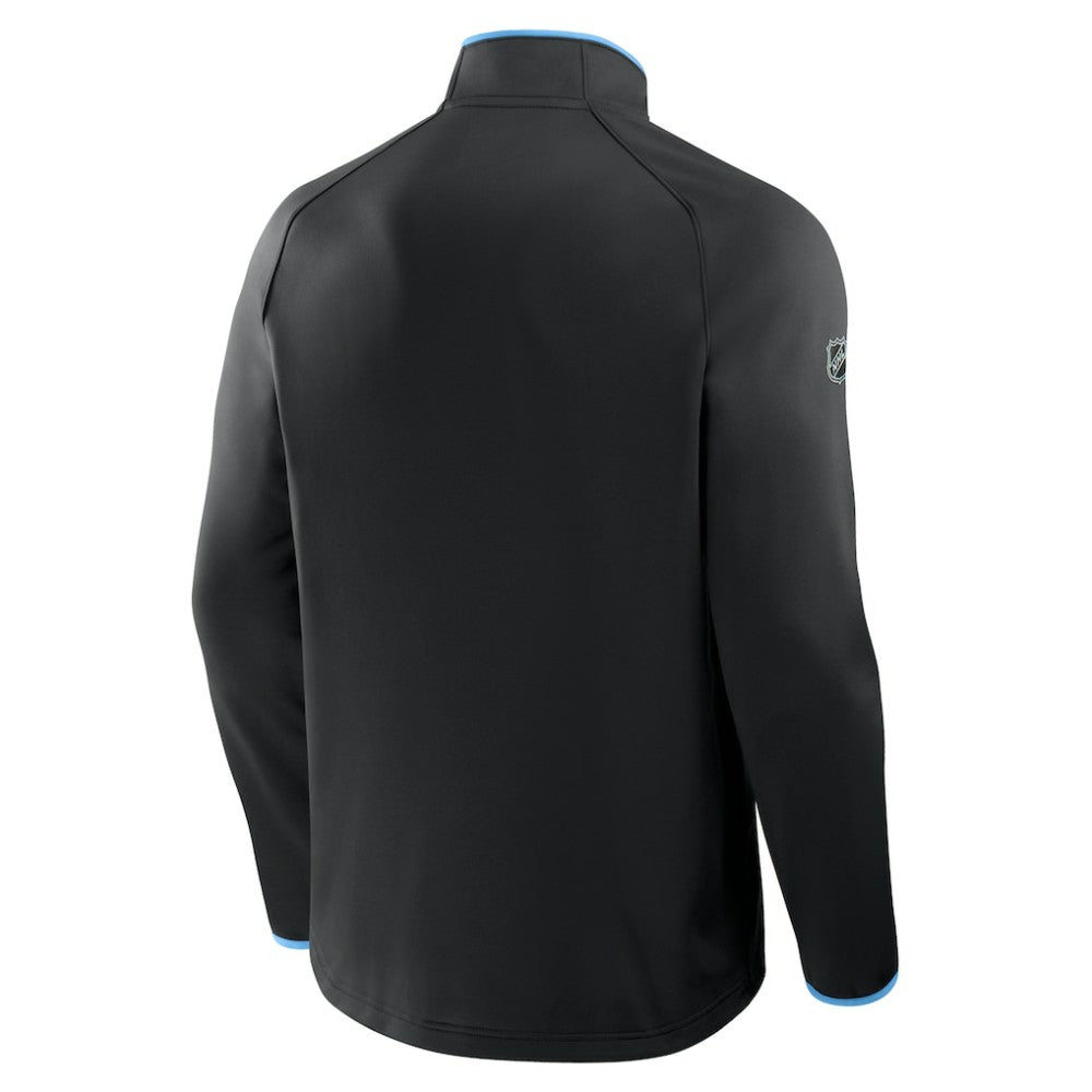 Utah Mammoth Fanatics Authentic Pro Rink Raglan Quarter-Zip Pullover - Black Pullover