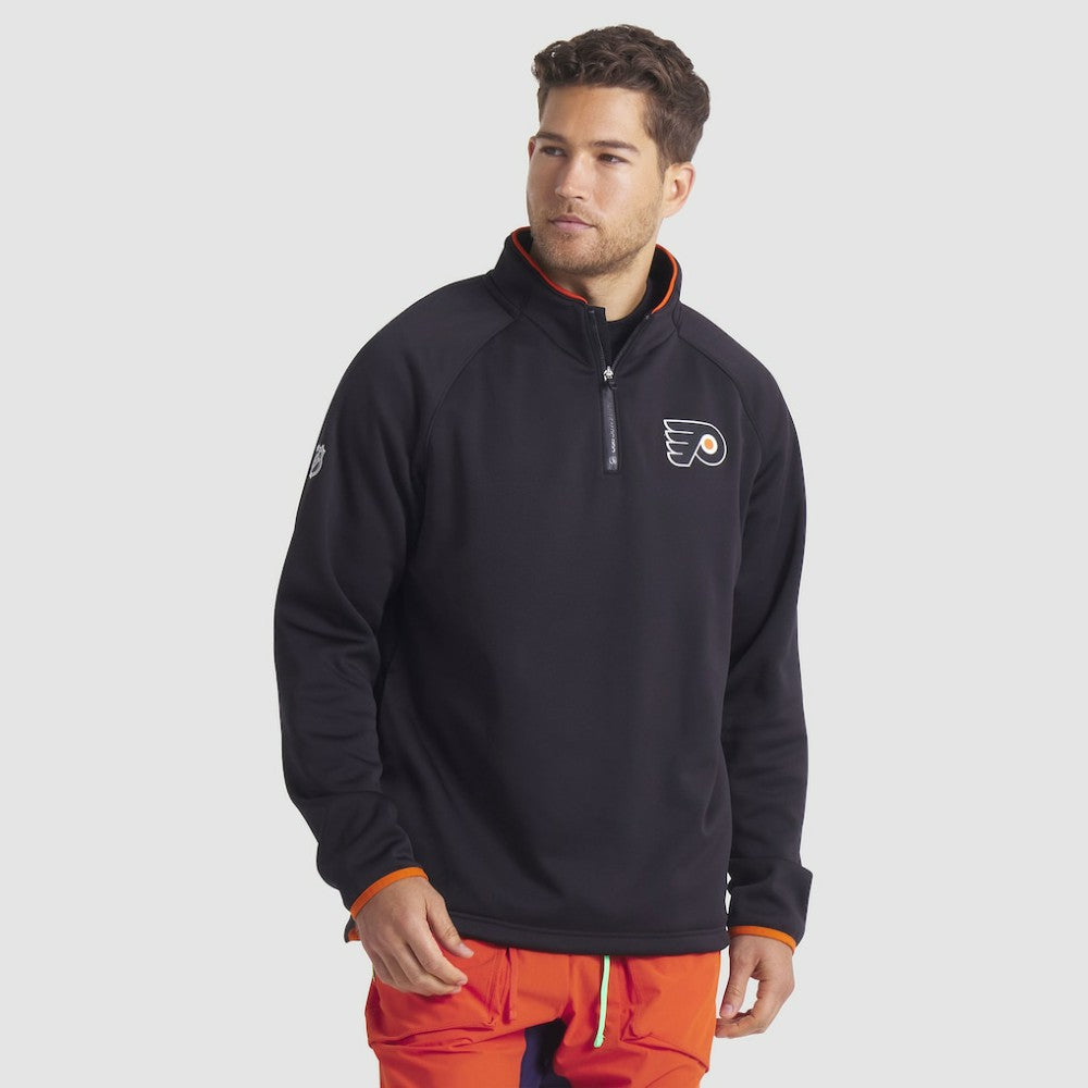 Philadelphia Flyers Fanatics Authentic Pro Rink Raglan Quarter-Zip Pullover - Black Pullover