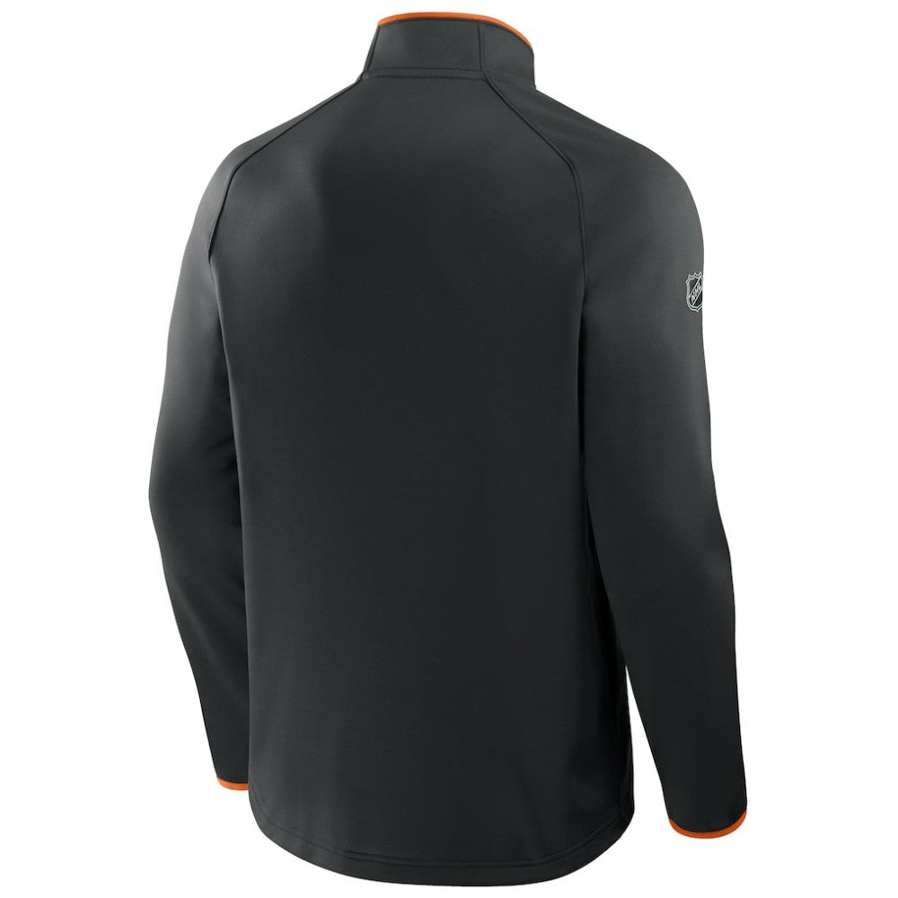 Philadelphia Flyers Fanatics Authentic Pro Rink Raglan Quarter-Zip Pullover - Black Pullover