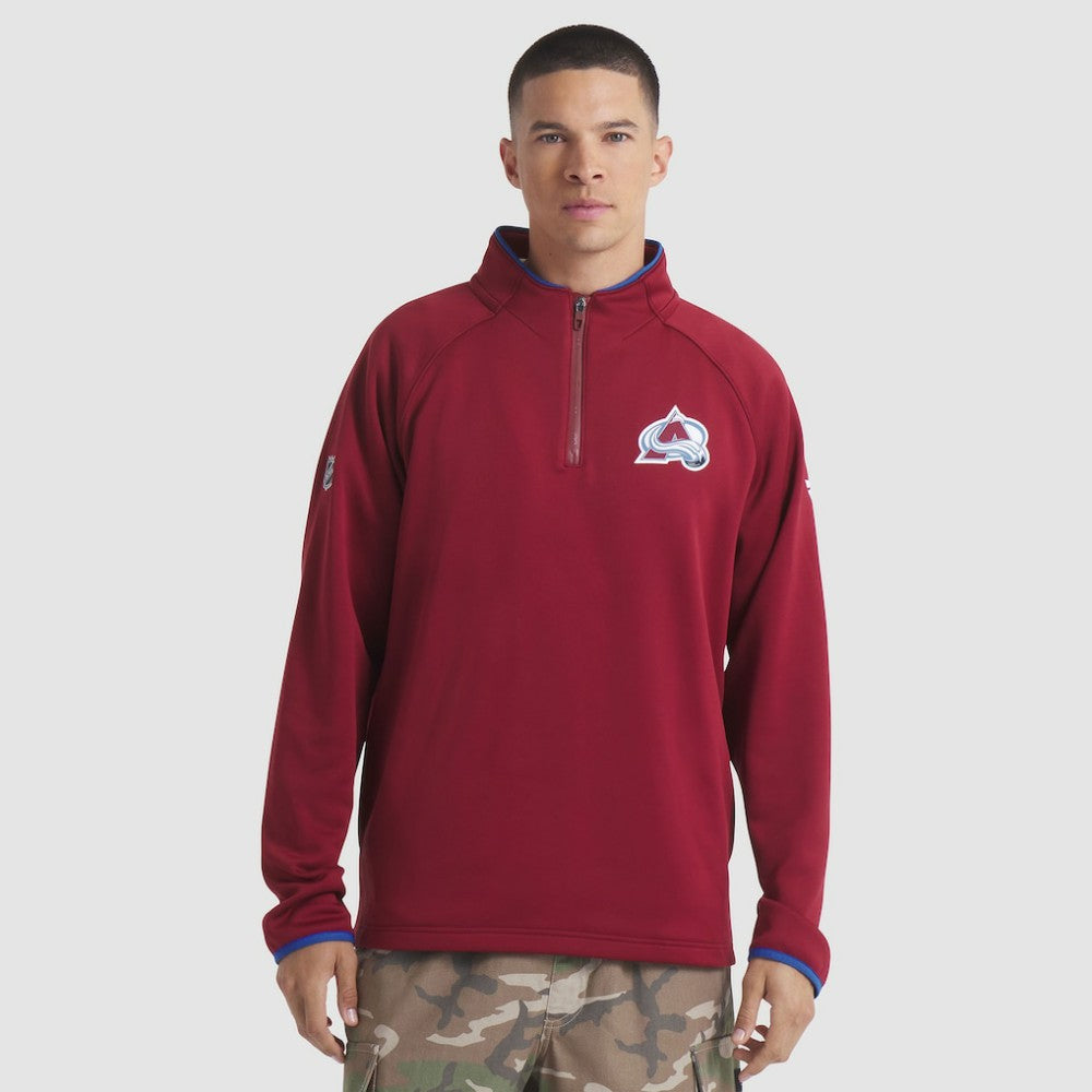 Colorado Avalanche Fanatics Authentic Pro Rink Raglan Quarter-Zip Pullover - Burgundy Pullover