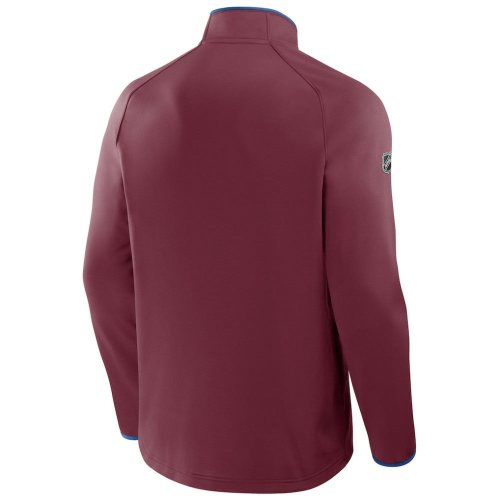 Colorado Avalanche Fanatics Authentic Pro Rink Raglan Quarter-Zip Pullover - Burgundy Pullover