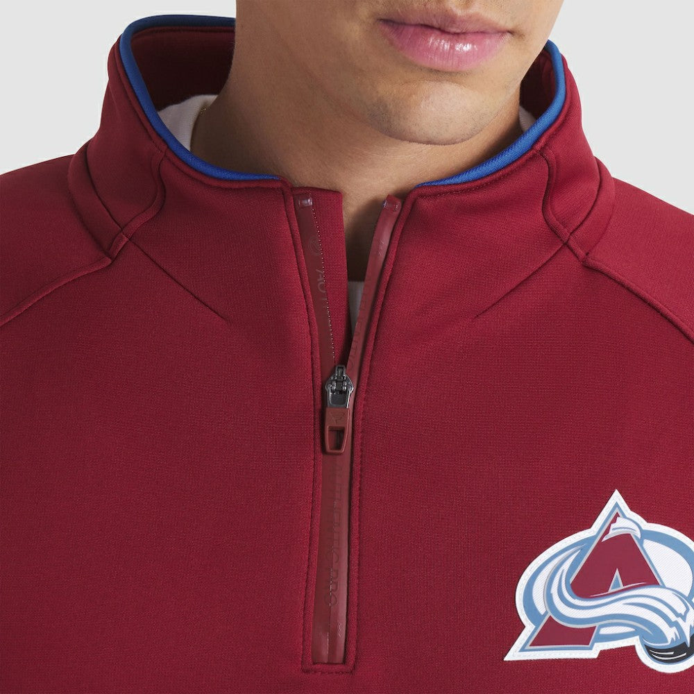 Colorado Avalanche Fanatics Authentic Pro Rink Raglan Quarter-Zip Pullover - Burgundy Pullover