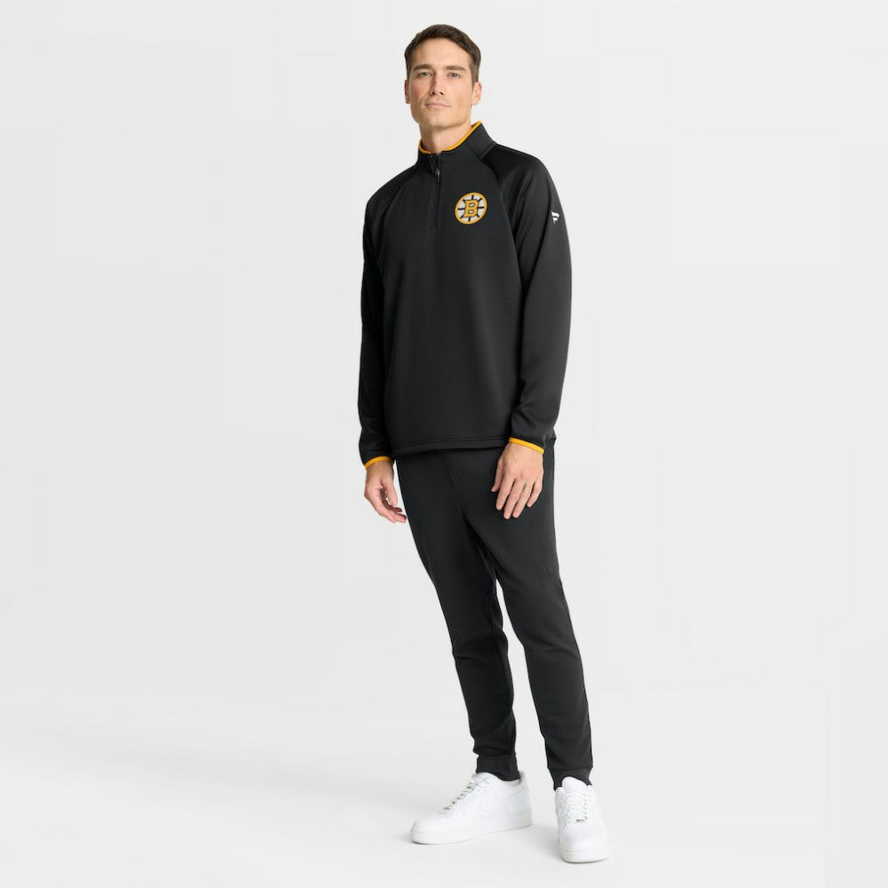 Boston Bruins Fanatics Authentic Pro Rink Raglan Quarter-Zip Pullover - Black Pullover