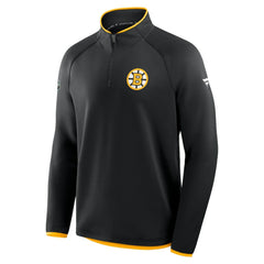 Boston Bruins Fanatics Authentic Pro Rink Raglan Quarter-Zip Pullover - Black Pullover