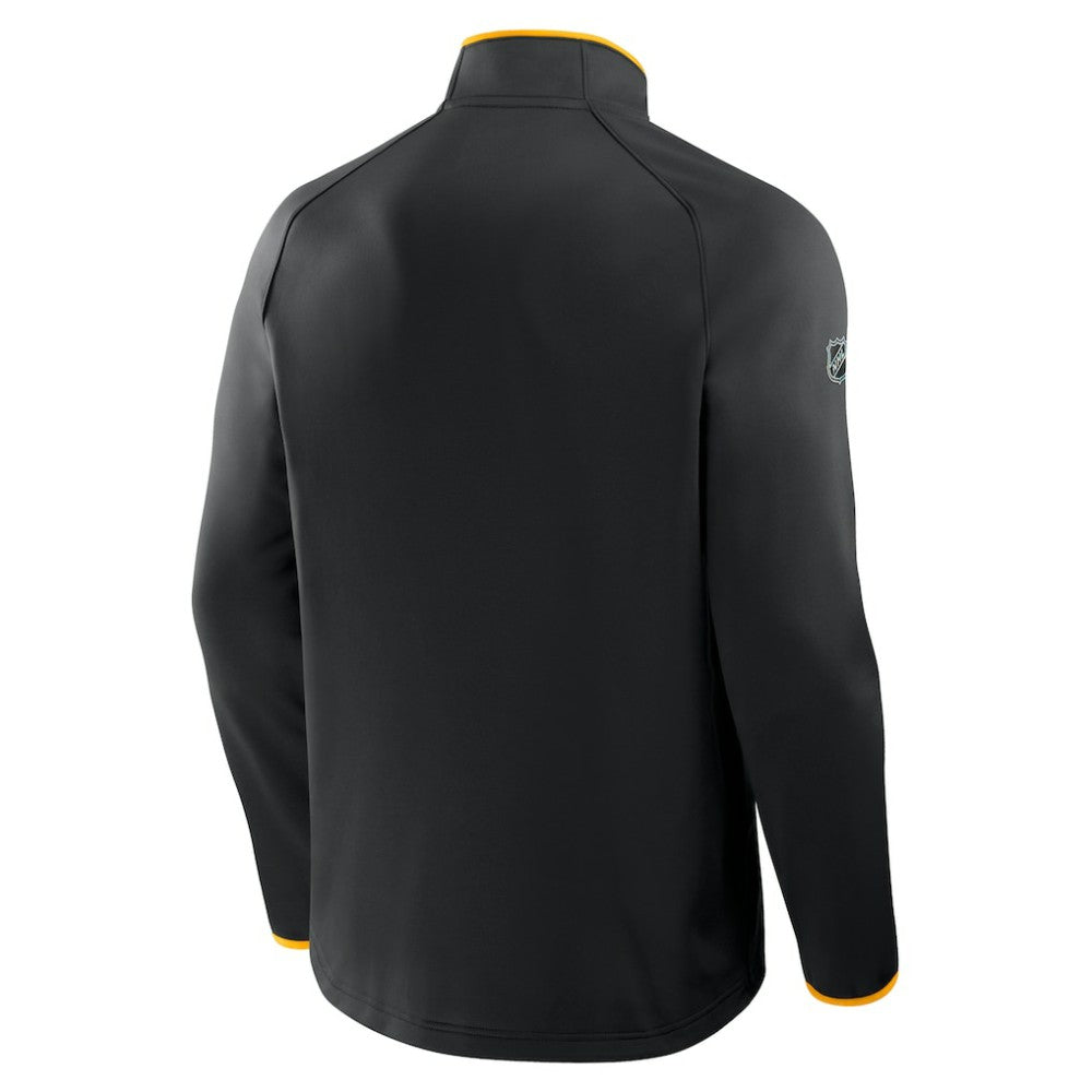 Boston Bruins Fanatics Authentic Pro Rink Raglan Quarter-Zip Pullover - Black Pullover