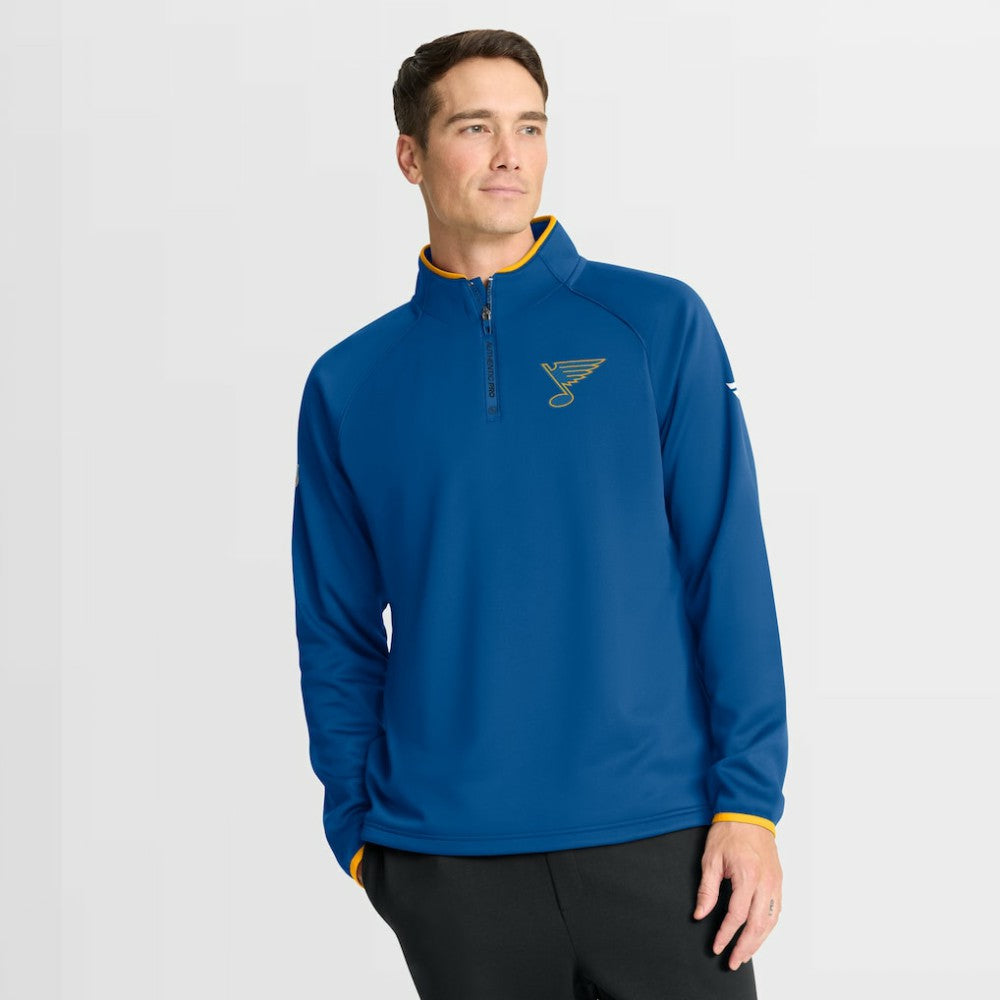 St. Louis Blues Fanatics Authentic Pro Rink Raglan Quarter-Zip Pullover - Blue Pullover