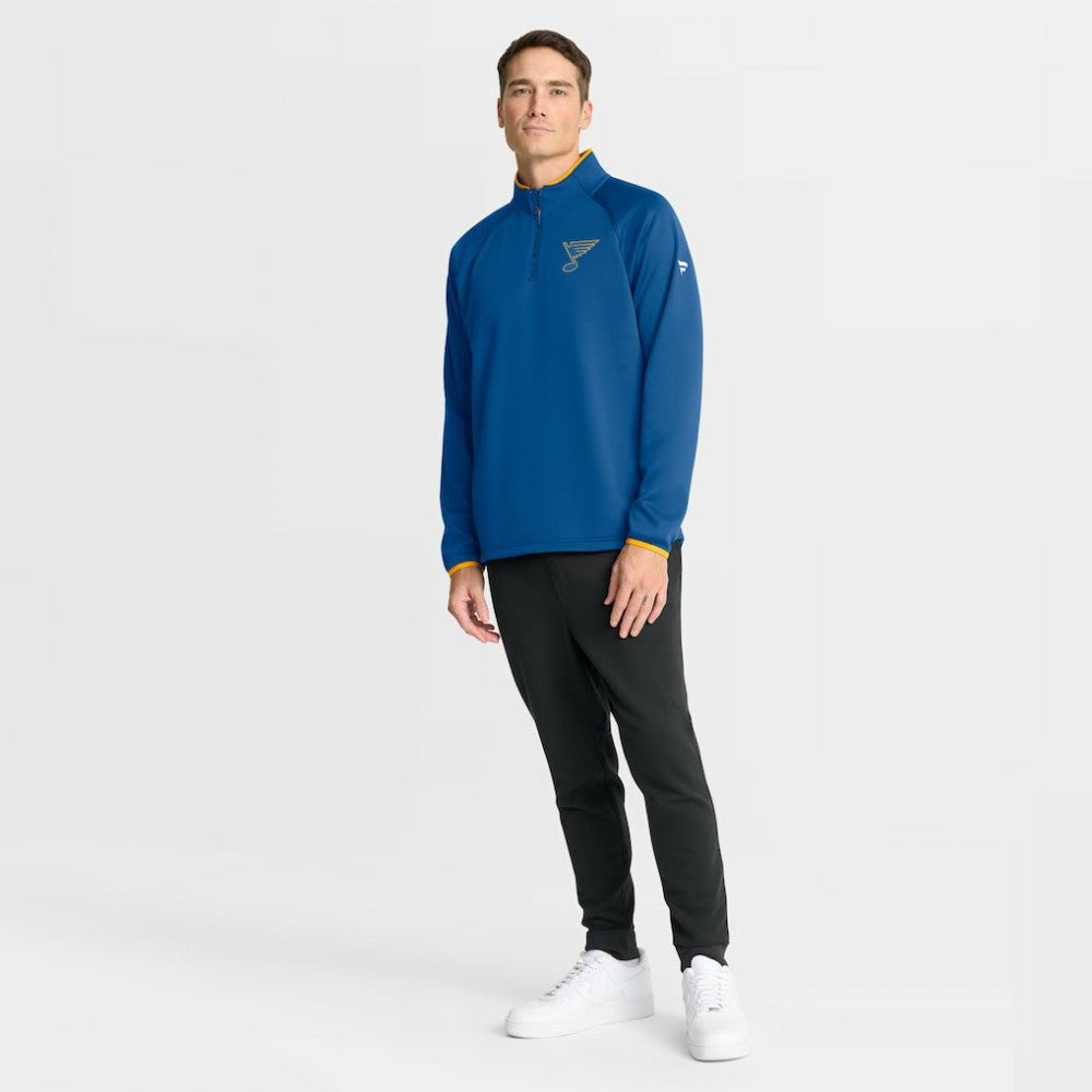St. Louis Blues Fanatics Authentic Pro Rink Raglan Quarter-Zip Pullover - Blue Pullover