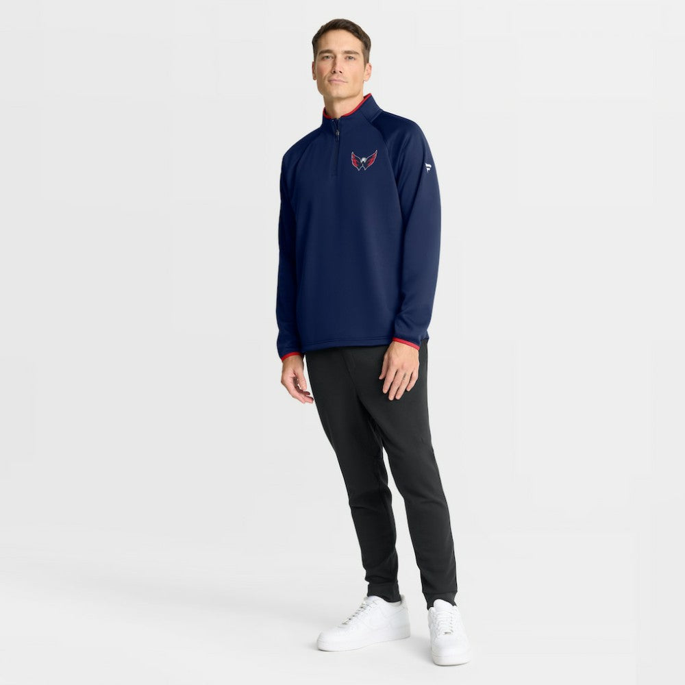 Washington Capitals Fanatics Authentic Pro Rink Raglan Quarter-Zip Pullover - Navy Pullover