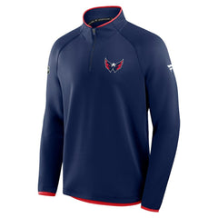 Washington Capitals Fanatics Authentic Pro Rink Raglan Quarter-Zip Pullover - Navy Pullover