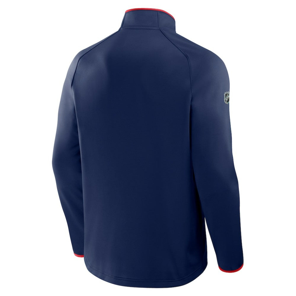 Washington Capitals Fanatics Authentic Pro Rink Raglan Quarter-Zip Pullover - Navy Pullover