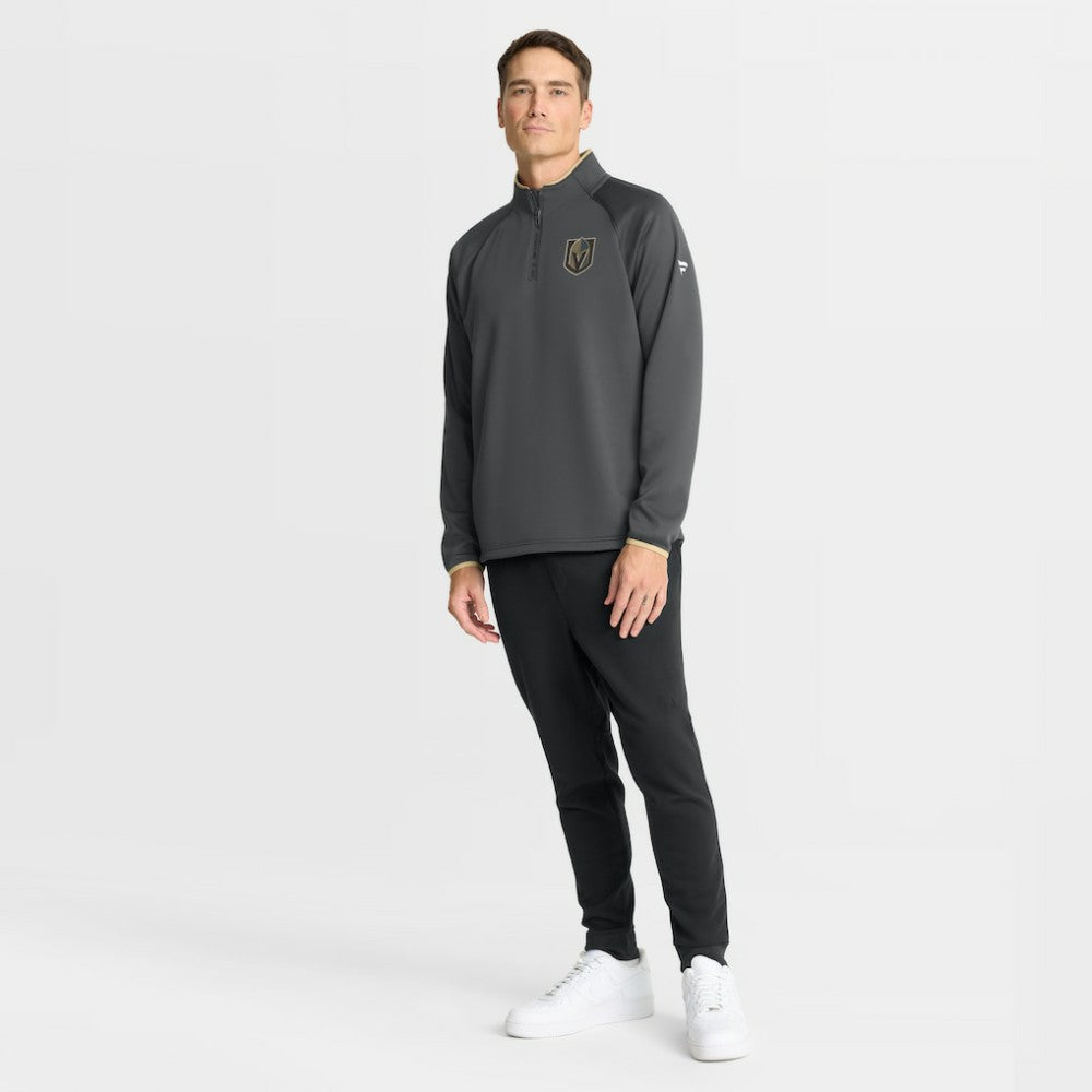 Vegas Golden Knights Fanatics Authentic Pro Rink Raglan Quarter-Zip Pullover - Black Pullover