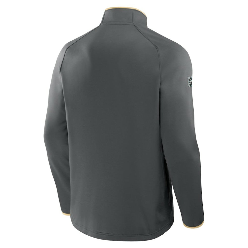 Vegas Golden Knights Fanatics Authentic Pro Rink Raglan Quarter-Zip Pullover - Black Pullover