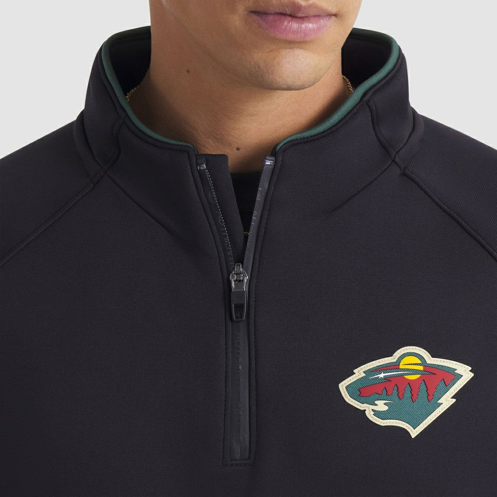 Minnesota Wild Fanatics Authentic Pro Rink Raglan Quarter-Zip Pullover - Black Pullover